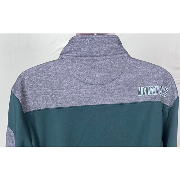 Colosseum Mens XXL Gray Green Full Zip MSU Michigan State Spartans Jacket - Picture 5 of 7